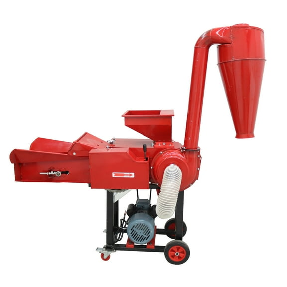 6-Blade Farm Crop Straw Fodder Crusher Feed Milling Machine Hay Cutter Pulverizer Breaker 220V Crush 500kg/h Cutting Grass 2-3.8T/h