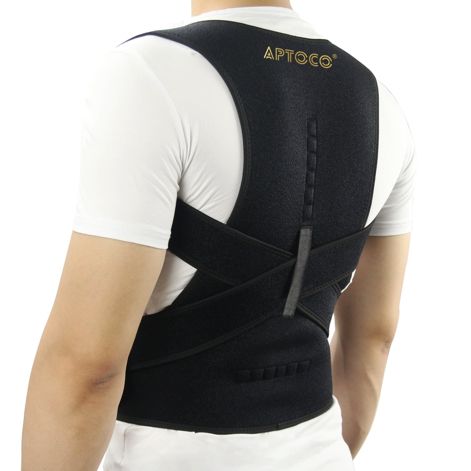 APTOCO Adjustable Posture Corrector Back Support Shoulder Lumbar Brace Support Corset Back Belt