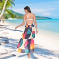 thumbnail image 7 of FORMRS Womens Long Sarong Beach Wrap Semi-Sheer Bikini Skirt Bathing Swimsuit Cover Up, Retro Geometric, 7 of 7