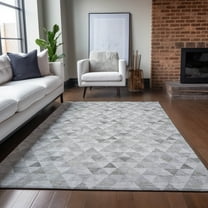 Addison Rugs Chantille Indoor/Outdoor Transitional Geometric Silver Washable Rectangle Rug, 2'6" x 3'10"