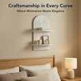 thumbnail image 6 of American Art Decor White Boho Arched Lunar Ledges Wall Shelf, Wooden 2-Tier Floating Bookshelf for Wall, Carved Fluted Arch Display Shelf for Bedroom Bathroom Kitchen Living Room Decor, 14" x 24", 6 of 8