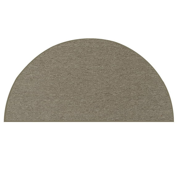 Ambiant Broadway Collection Solid Color Indoor Outdoor Area Rug Grey - 24"x48" Half Round Non Slip Backing