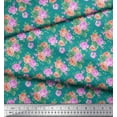 thumbnail image 3 of Soimoi Satin Silk Fabric Dot,Leaves & Rose Floral Print Fabric by Yard 42 Inch Wide, 3 of 3