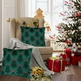 thumbnail image 5 of EazyTech Soft Faux Fur Green Christmas Tree Pillow Covers 18x18 Inch Set of 2, Plush Red Bow Design Holiday Decor for Sofa Living Room​​, 5 of 5