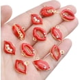 thumbnail image 7 of 20pcs Sexy Red Lip Alloy Enamel Mouth Charms for Jewelry Making Crafts DIY,5 Styles, 7 of 7