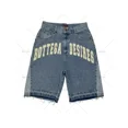 thumbnail image 5 of Pantalones vaqueros holgados estilo retro americano, estilo punk, informales, por encima de la rodilla, para hombres y mujeres, ropa de calle gótica Y2k, pantalones cortos de baloncesto, 5 of 5