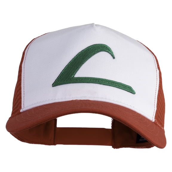Ash Ketchum League Expo Patched 5 Panel Pet Spun Mesh Cap - White Red OSFM