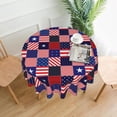 thumbnail image 4 of American Memorial Independence Day Firework Round Tablecloth Spring 4Th of July Patriotic Table Cloth Cover Mat Lace Washable Polyester 60" Dining Decorative for Home Party Wedding Picnic, 4 of 6