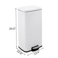 thumbnail image 5 of Innovaze 8 Gallon /30 Liter Trash Can, Carbon Steel Rectangular Kitchen Step-on Garbage Can, Matt White, 5 of 14