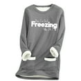 thumbnail image 2 of CFLVAEK Yes I'm Still Freezing Me 24:7 Pullover for Women Sherpa Fleece Lined Sweatshirts with Pockets Plus Size Fuzzy Soft Thermal Loungewear, 2 of 4