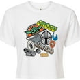 thumbnail image 3 of Star Wars - The Mandalorian Mando Grogu Stickers  - Juniors Cropped Short Sleeve Graphic T-Shirt, 3 of 5