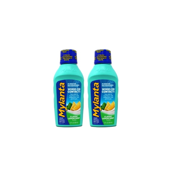 MYLANTA Maximum Strength Liquid Antacid   Anti-Gas, Classic Flavor 12 oz (Pack of 2)