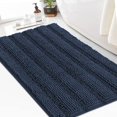 thumbnail image 1 of Alfombra de baño, felpilla, peluda, antideslizante, 60 x 90 cm, color azul marino, 1 of 7