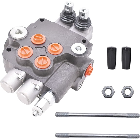 munirater 2 Spool Hydraulic Valve 21 GPM 3600 PSI Hydraulic Directional Control Valve SAE Ports Double Acting Valve