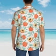 thumbnail image 4 of Naloa Peach Print Authentic Hawaiian Shirt, Men's Tropical Aloha Shirt for Summer Parties Vacations,Medium, 4 of 7