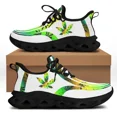thumbnail image 1 of Zapatos planos con estampado 3D de hojas de marihuana verde para hombre, zapatillas informales de malla con cordones para otoño/primavera, talla grande 47 48, 1 of 6