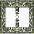 thumbnail image 6 of Metal Light Switch Plate Cover Mandala Green Black Flower Tile Pattern MDL060, 6 of 13
