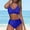 Blue, variant on Sakmal High Waisted Womens Swimsuits Two Piece Sets Green Bikinis Cross Back Swimwear Push Up Padded Swimsuit Sets