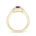 thumbnail image 2 of ANGARA Natural Classic Oval Amethyst Halo Ring with Diamond Accents in 14K Yellow Gold for Women (Size-6x4mm) | February Birthstone, Anniversary, Jewelry Gift for Women | Natural Amethyst Ring, 2 of 8