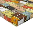 thumbnail image 2 of Ambesonne Cats Fitted Sheet, Funny Colored Cartoon, Twin Size, Multicolor, 2 of 3