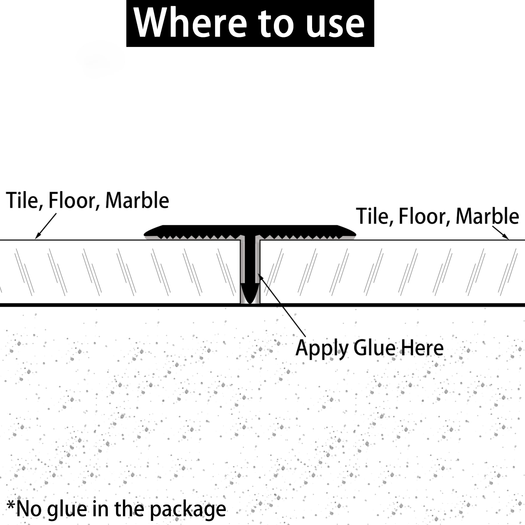 Gaahing Aluminum T Molding Floor Transition Strip, T Moulding for Laminate Flooring Planks, Vinyl Floor Transition, Rubber Transition ,3Pcs