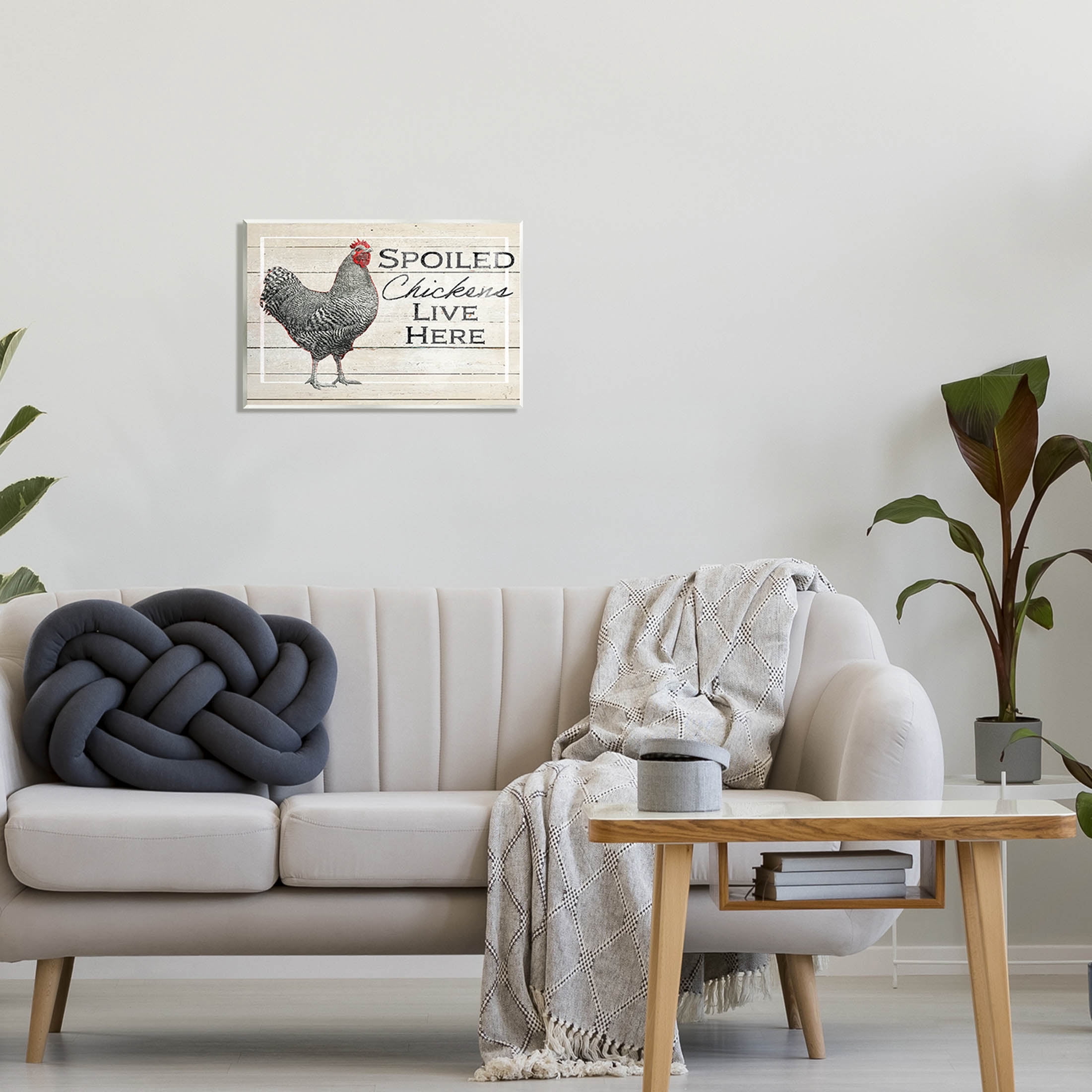 Stupell Industries Spoiled Chickens Live Here Phrase Graphic Art Unframed Art Print Wall Art, Design by The Saturday Evening Post