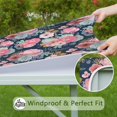 thumbnail image 6 of Pioneer Flower Floral Print Pattern Square Fitted Tablecloth with Elastic Edge,Square Table Cover,Washable Elastic Table Cover for Home Kitchen Party Decor 34"x34", 6 of 6