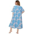 thumbnail image 2 of Women's Plus Size Nightgown Short Sleeve House Dress Sleepwear Long Nightdress Lace Square Neck Night Gown Oversized Loungewear Full Length Loose Sleep Dress Floral Print Sleepshirts,XL-5XL, 2 of 6