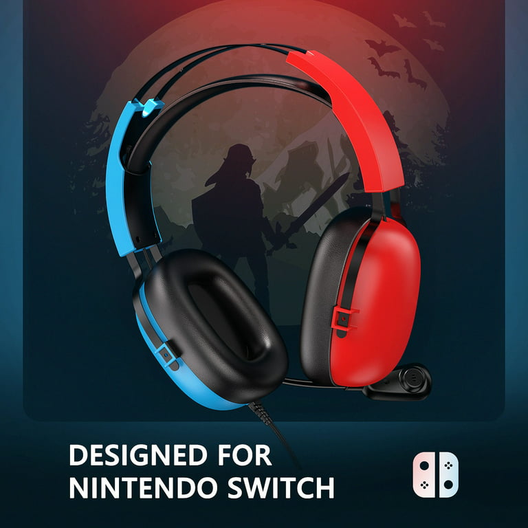 Gaming for Nintendo Switch, Xbox Headset Noise Cancelling Microphone, Comfortable Wearing, Compatible with Nintendo Switch, PC, PS4, PS5, Xbox One, Series X/S, Red & Blue - Walmart.com