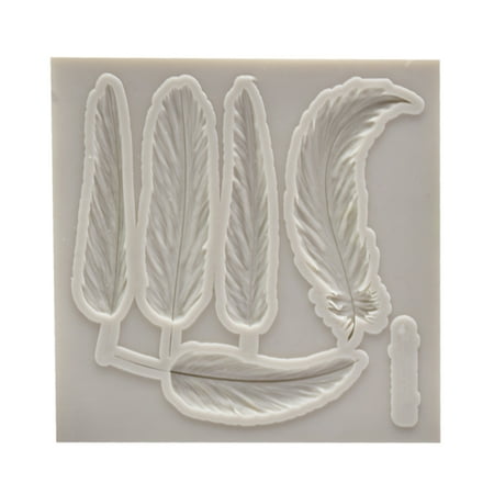 

Silicone Feather Fondant Cake Molds Cake Decorating Tools Bakeware Cupcake Dessert Chocolate Fondant Mold (Grey)
