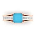 thumbnail image 2 of Clara Pucci 18K Rose Gold 2.28 Simulated Turquoise Engraveable Engagement Ring + Wedding Band Set, 2 of 7