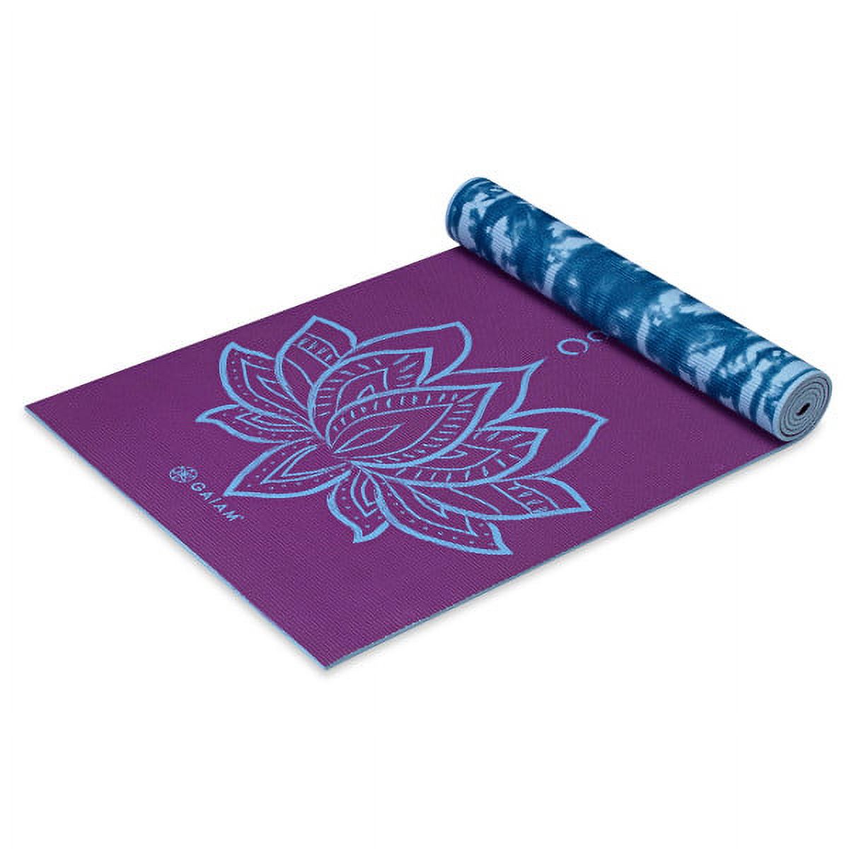 Gaiam Premium Print Reversible Yoga Mat, Purple Lotus, 6mm - image 4 of 8