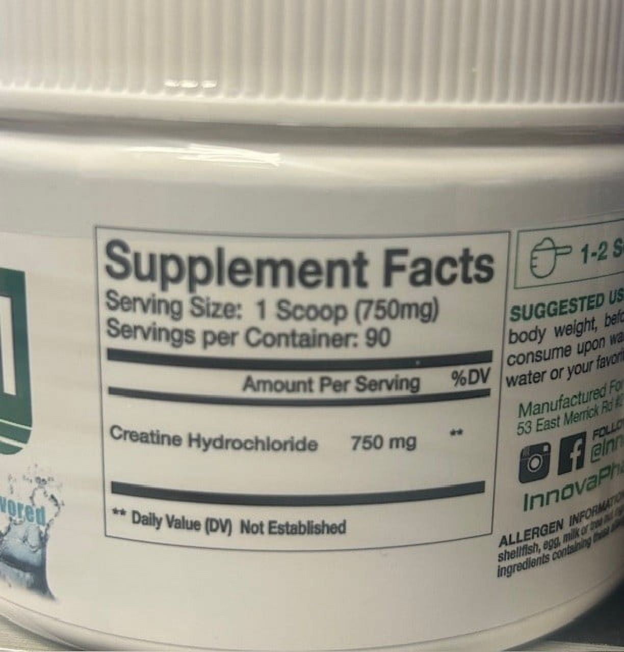 InnovaPharm Raw Performance Creatine HCl Non-Flavored