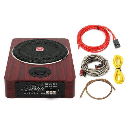 Ultra-thin 600W Audio Power HiFi Amplifier 12V Wood Car Subwoofer Under-Seat Power Speaker Audio Under Car