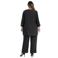 thumbnail image 2 of iiniim Womens Elegant Wedding Guest Pants Suit 3 Piece Set Formal Chiffon Lace Evening Party Size S-5XL Black L, 2 of 7