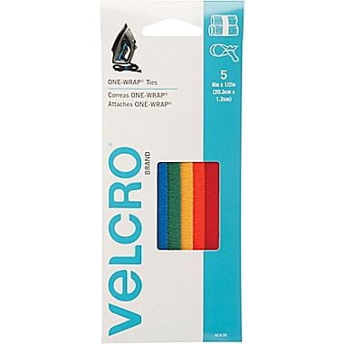VELCRO Fasteners 1/2"x8" Straps Assorted Colors 906489