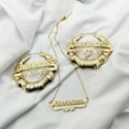 thumbnail image 3 of Custom Name Necklace and Bamboo Hoop Earring Set Stainless Steel Personalized Earring Necklace Set Name Jewelry Set for Mother, 3 of 4
