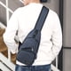 thumbnail image 4 of Bolsa de pecho para hombres con orificio para USB y auriculares, mochila multifuncional - azul oscuro, 4 of 6