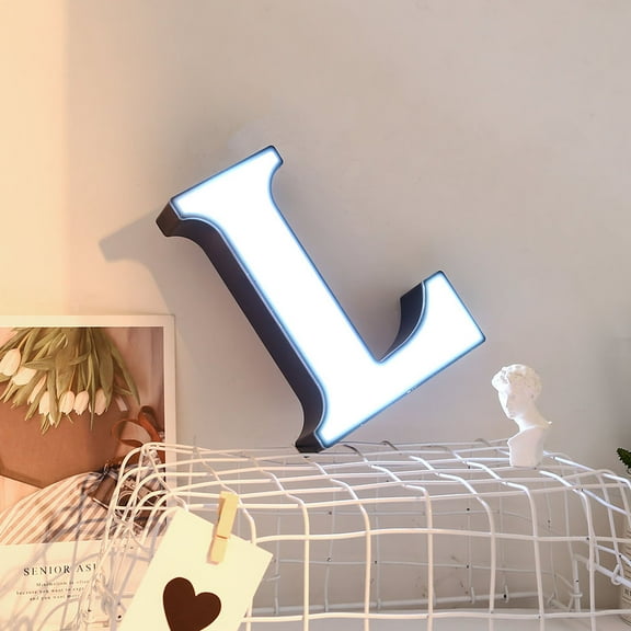 USHOBE alphabet L lamp LED Lamp Letters Plastic 1Set for Bedroom