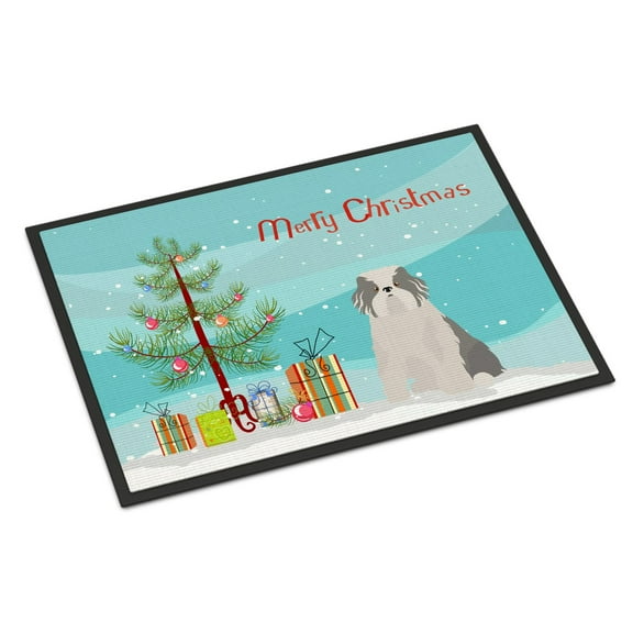 Carolines Treasures CK3504JMAT Odis Odessa Domestic Ideal Dog Christmas Tree Door Mat Indoor Rug or Outdoor Welcome Mat