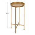thumbnail image 4 of Kate and Laurel Celia Round Metal Foldable Round Accent Table, 14 x 14 x 26, Gold, Side Table with Removable Tray Tabletop for Small Spaces and Versatile Home Decor, 4 of 4