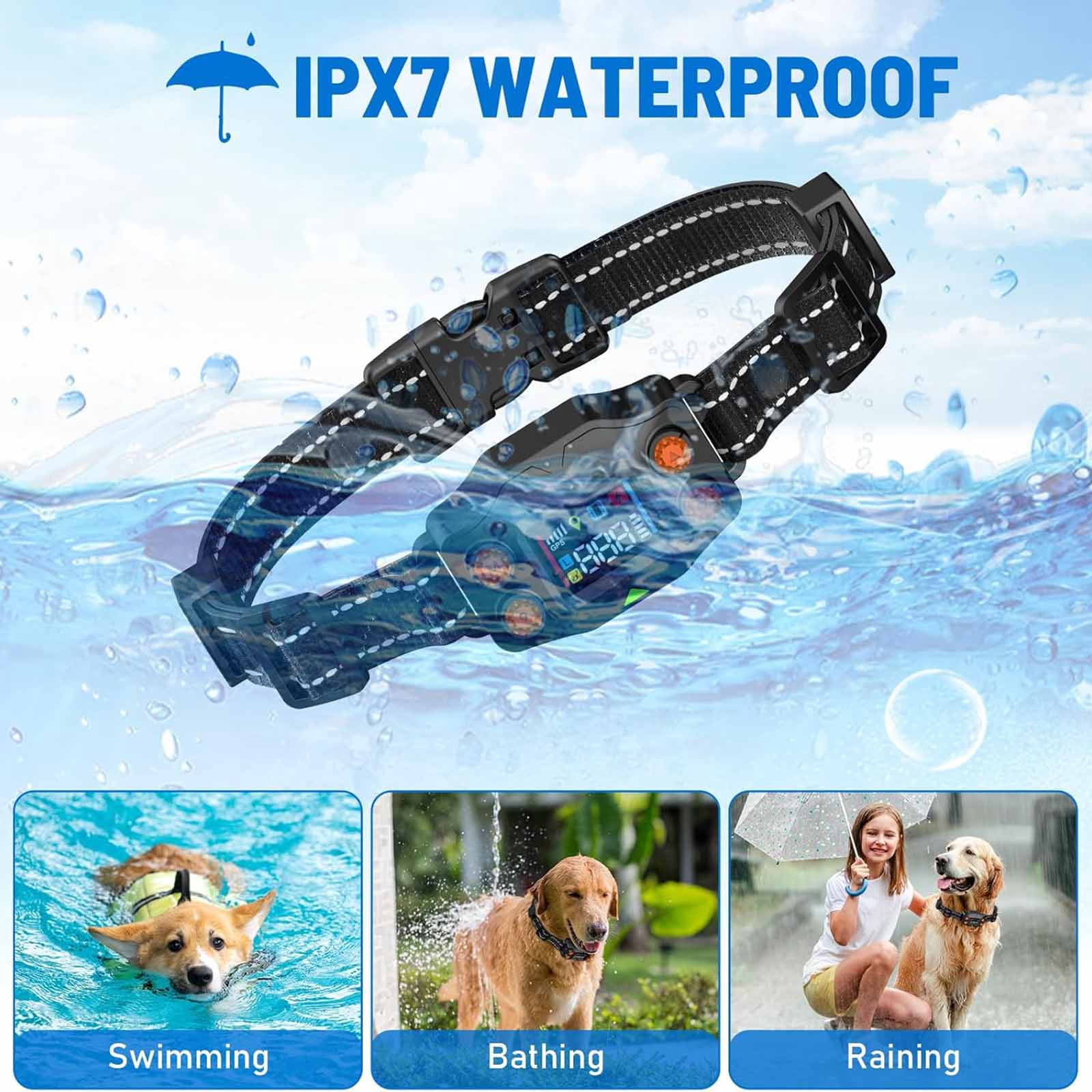 CICPAP GPS Wireless Dog Fence – Electric Dog Fence Collar with 3 Warning Modes, Up to 3000ft Range, IPX7 Waterproof Collar, Pet Containment System for Outdoor Use, Fits Dogs 15–110 lbs