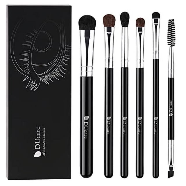 Juego de 6 brochas DuCare para sombras de ojos con brocha angular de doble punta