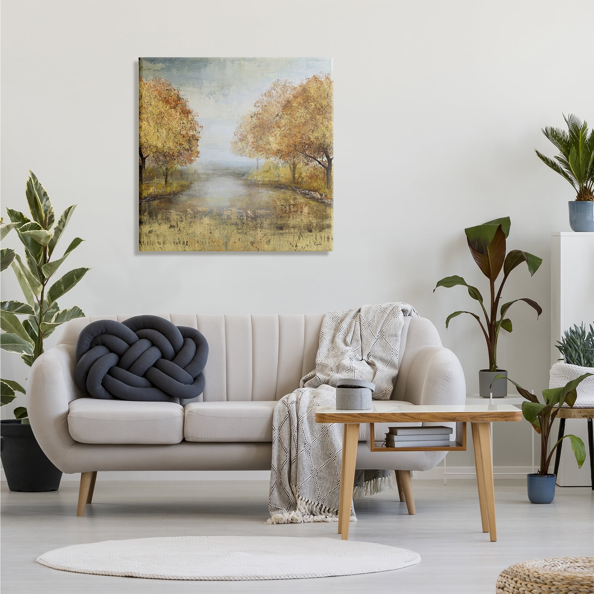 Stupell Industries Golden Autumn Tree Forest Landscape Contemporary Scene, 30 x 30, Designed by Carson Lyons