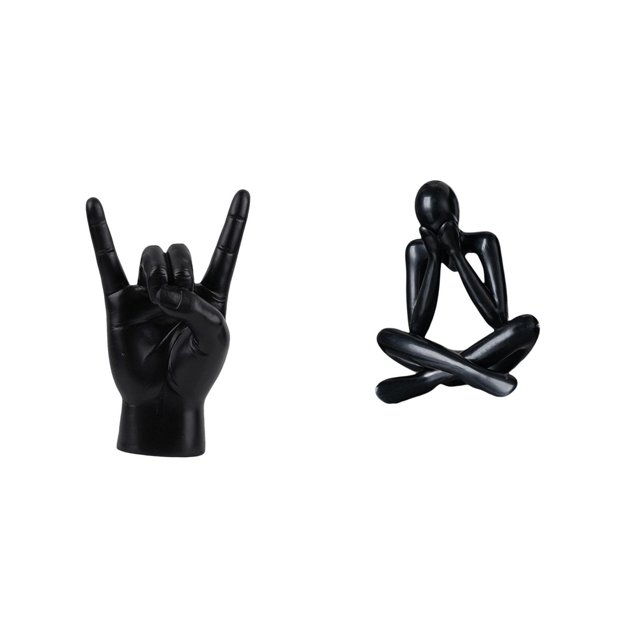 Estatua del gesto de la roca,Estatuas y figuras de dedos con gestos de música rock,Figura de escritorio,Escultura abstracta de pensador para decoración de oficina y hogar.,Figura decorativa