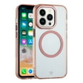 thumbnail image 4 of Designed for Apple iPhone 15 Pro (6.1") Transparent Hybrid Circle Ring Magnetic Compatible with MagSafe Color Frame Metal Buttons Phone Case Cover [Rose Gold], 4 of 4