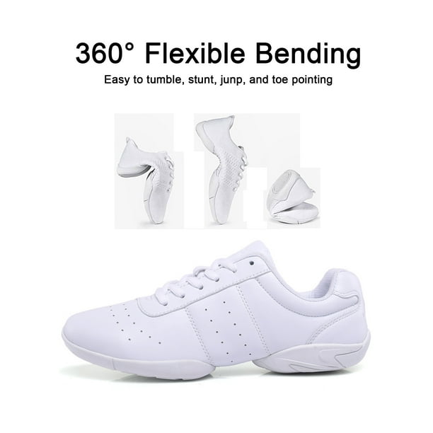 SIMANLAN Youth Girls Cheer Shoes Jazz Dance Sneakers Athletic Training