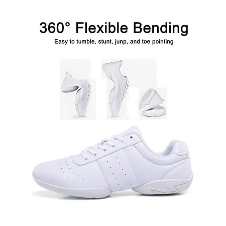 

Rockomi Cheerleading Shoes Women Girls Dance Sneakers Comfort School Competition Tennis Cheer Shoes White 10.5