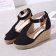 thumbnail image 4 of Sandalias de tacón de cuerda de cáñamo de verano con correa de tobillo para mujer a la moda Wmkox8yii shjk936, 4 of 8