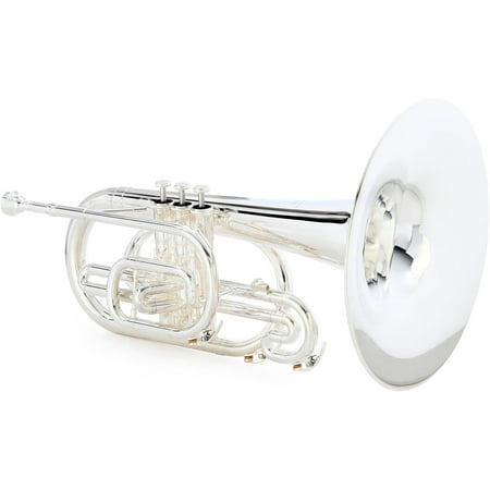 Yamaha YMP204MS Marching Mellophone, Silver-Plated Finish